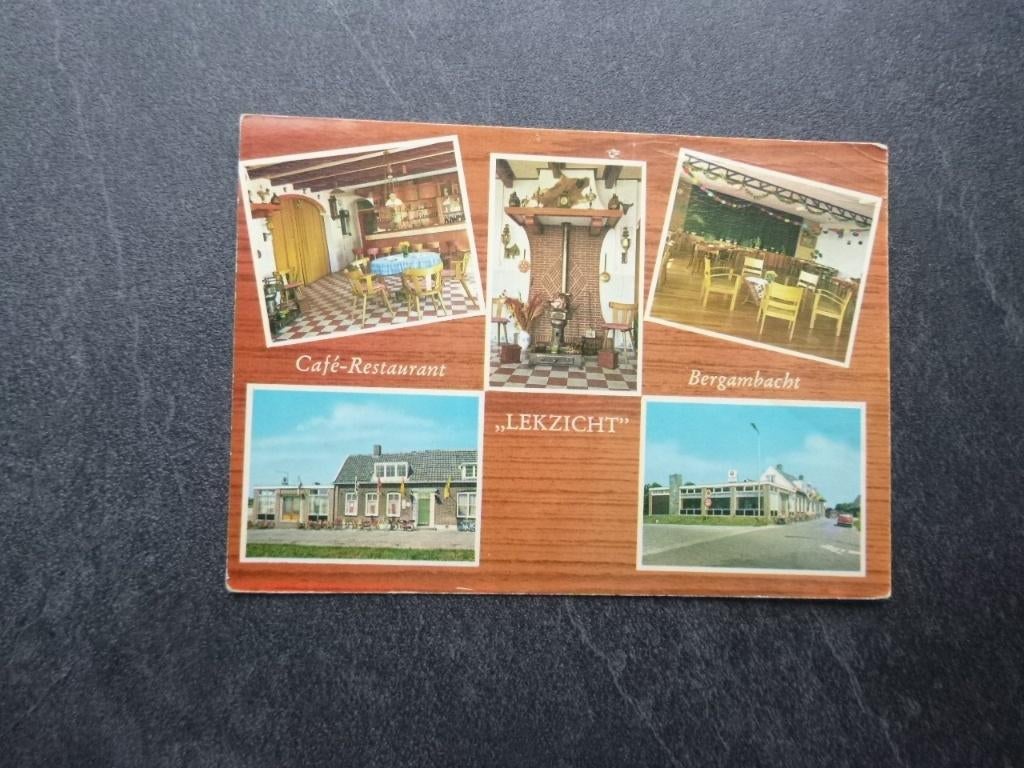 Bergambacht, cafe restaurant Lekzicht 1970, Verzenden, 1960 tot 1980, Gelopen, Noord-Brabant