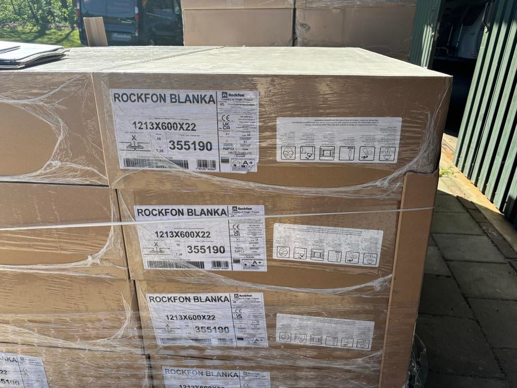 Rockfon Blanka Plafondpanelen 1213x600x22mm, totaal 65,52 m2, Ophalen, Nieuw, Overige materialen, 20 tot 50 mm