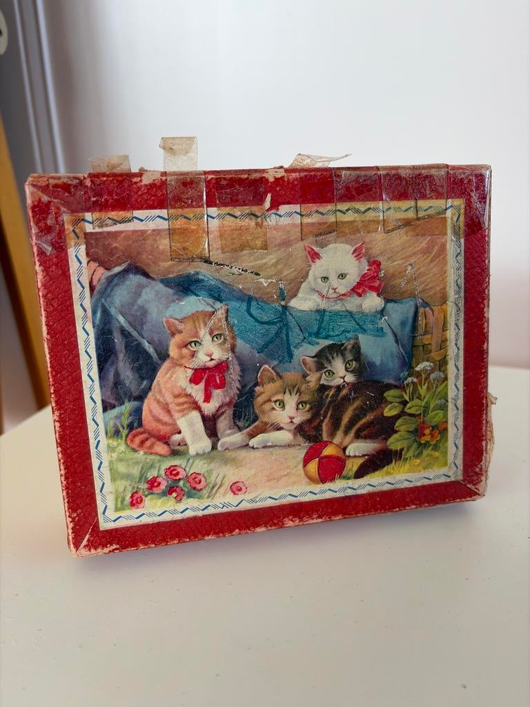 Oud blokkenpuzzeltje met afbeeldingen, 2 tot 4 jaar, Gebruikt, 10 tot 50 stukjes, Ophalen of Verzenden