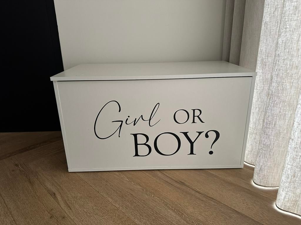 Houten gender reveal kist, Ophalen, Zo goed als nieuw, 50 tot 100 cm, Minder dan 50 cm