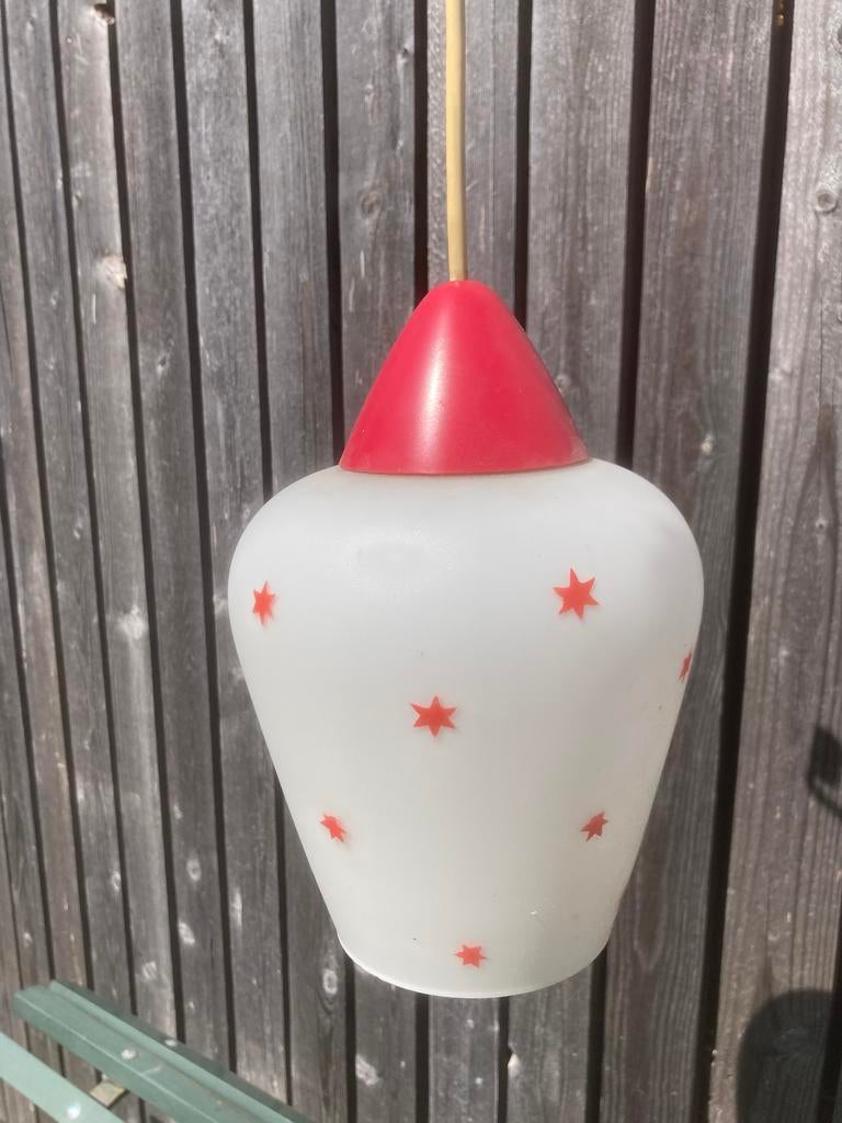 Vintage plafond lamp, Huis en Inrichting, Lampen | Hanglampen, Mid century vintage, Gebruikt, 50 tot 75 cm, Ophalen of Verzenden