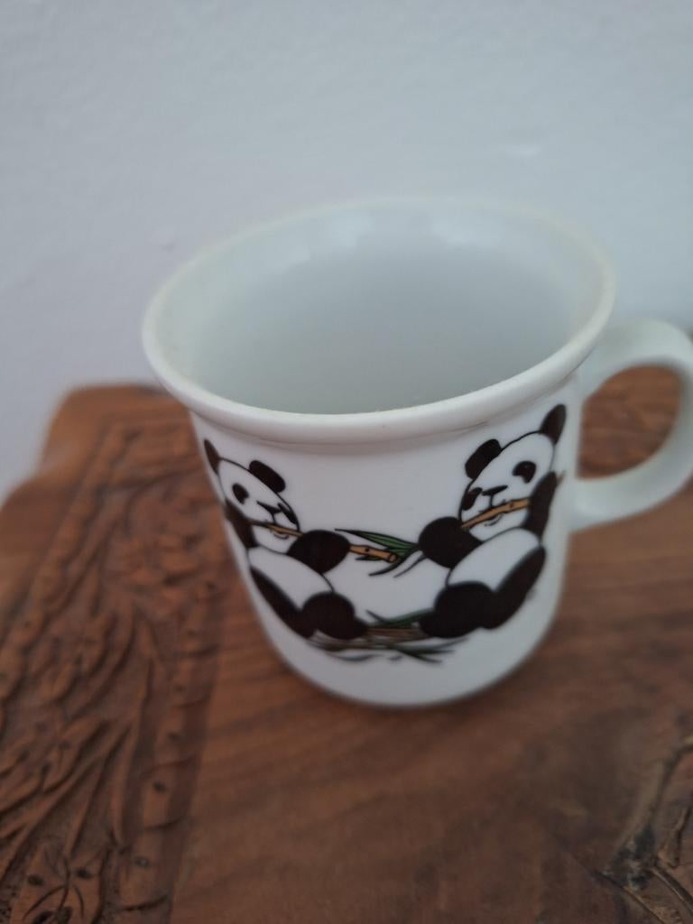 Vintage kopje Panda's, Huis en Inrichting, Keuken | Servies, Ophalen of Verzenden, Porselein, Overige stijlen, Kop(pen) en/of Schotel(s)