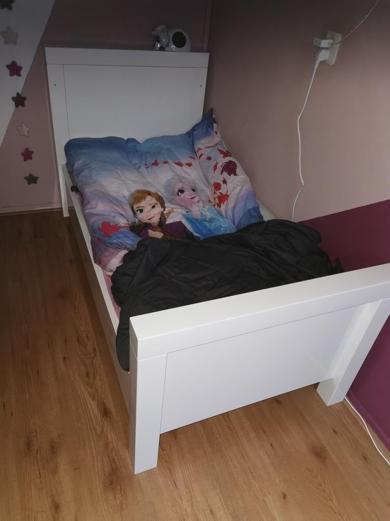 Interbaby ledikant/peuterbed Malmo wit 70x140 cm, Ophalen, 70 tot 85 cm, 140 tot 160 cm, Zo goed als nieuw