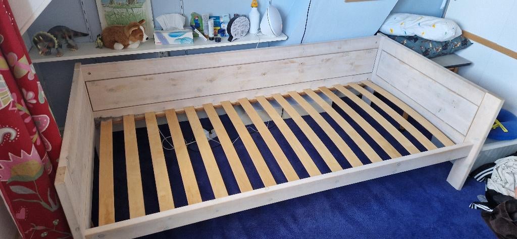 LifeTime whitewash bed 90 x 200 kind tiener volwassene, Ophalen, 85 tot 100 cm, Gebruikt, Lattenbodem