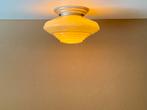 Prachtige art deco plafondlamp glas doorsnee 24 cm, Ophalen of Verzenden, Gebruikt, Glas, Art deco
