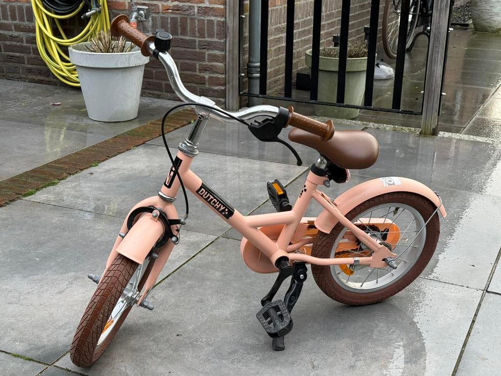 Nogan Dutchy 14 inch mat roze inclusief zijwieltjes, Fietsen en Brommers, Ophalen, Zo goed als nieuw, Minder dan 16 inch, Zijwieltjes