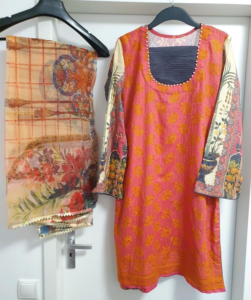Nieuw M 2-delig Indiase Hindoestaanse Bollywood Punjabi, Ophalen of Verzenden, Nieuw, Maat 38/40 (M), Roze