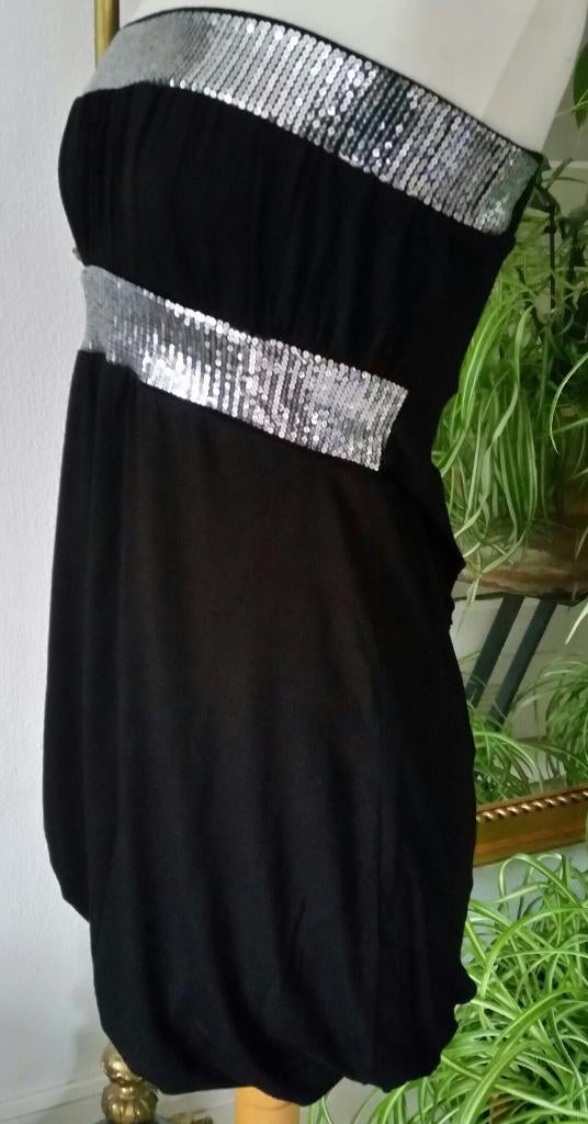 Nieuw, jurk, zwart met zilverpailletten, maat 146-152, Kinderen en Baby's, Kinderkleding | Maat 146, Ophalen of Verzenden, Nieuw