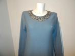 Hemisphere oceaan blauwe cashmere jurk kralen halslijn 38, Maat 38/40 (M), Zo goed als nieuw, Knielengte, Verzenden
