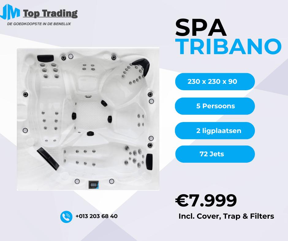 Jacuzzi Tribano (Balboa) 5 persoons - 230x230cm - 72 jets, Ophalen, Afdekzeil