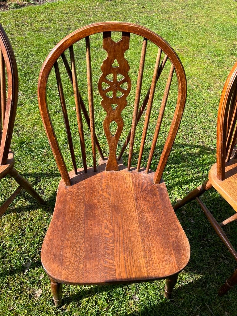 Windsor stoelen 4x mooie antieke - stevig eiken, Ophalen