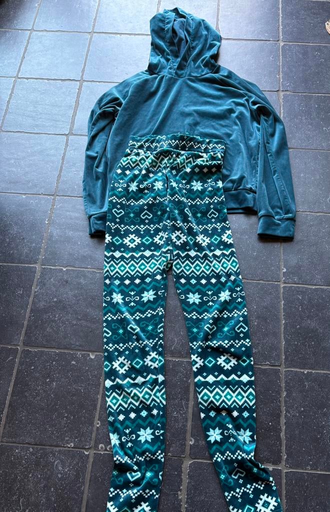 Hunkemöller loungepak/pyjama groen Xs, Ophalen of Verzenden, Zo goed als nieuw, Maat 34 (XS) of kleiner, Groen