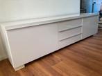 Ikea Besta tv meubel hoogglans wit met lades en kasten, Ophalen, Gebruikt, 150 tot 200 cm, Modern