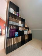 Zwarte schuine wand vakkenkast, Met plank(en), Gebruikt, 100 tot 150 cm, Ophalen of Verzenden