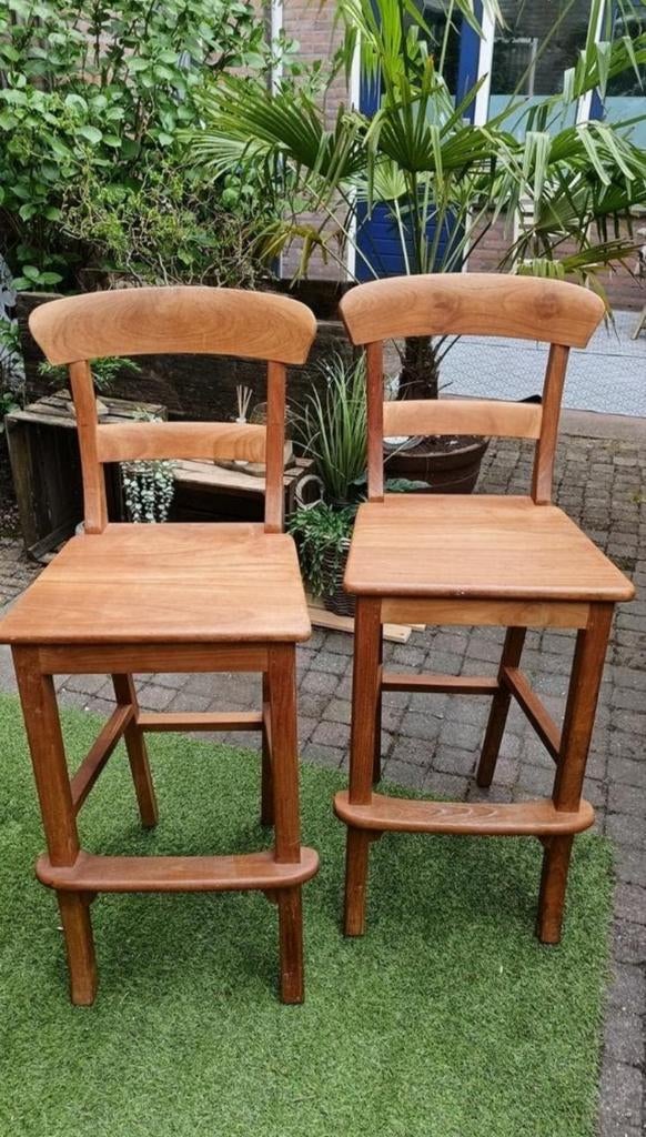 Set barkrukken met rugleuning, Ophalen, Met voetsteun, 60 tot 90 cm, Zo goed als nieuw