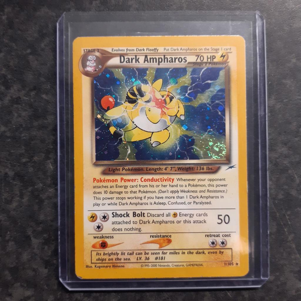 Dark Ampharos #1/105 met swirl - Pokémon kaart, Verzenden, Zo goed als nieuw, Losse kaart, Foil
