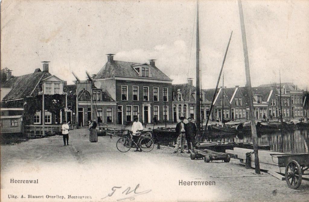 Heerenveen, Heerenwal met schepen. 6022, Verzenden, Voor 1920, Gelopen, Friesland