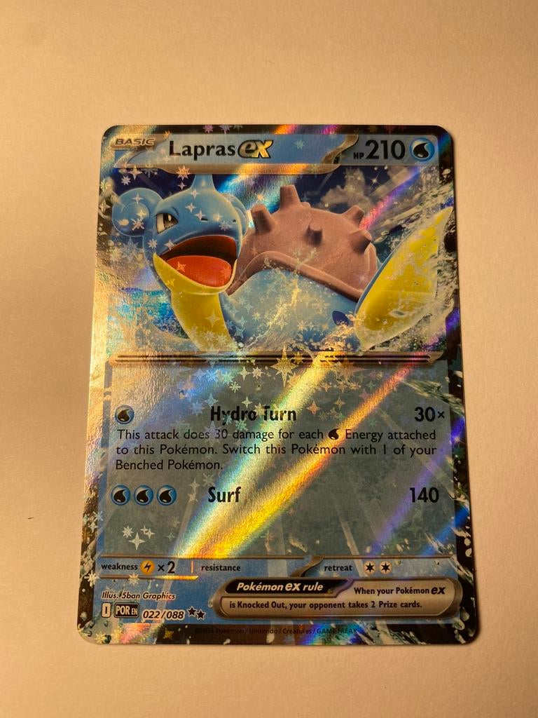 Lapras Ex, Hobby en Vrije tijd, Verzamelkaartspellen | Pokémon, Ophalen of Verzenden, Zo goed als nieuw