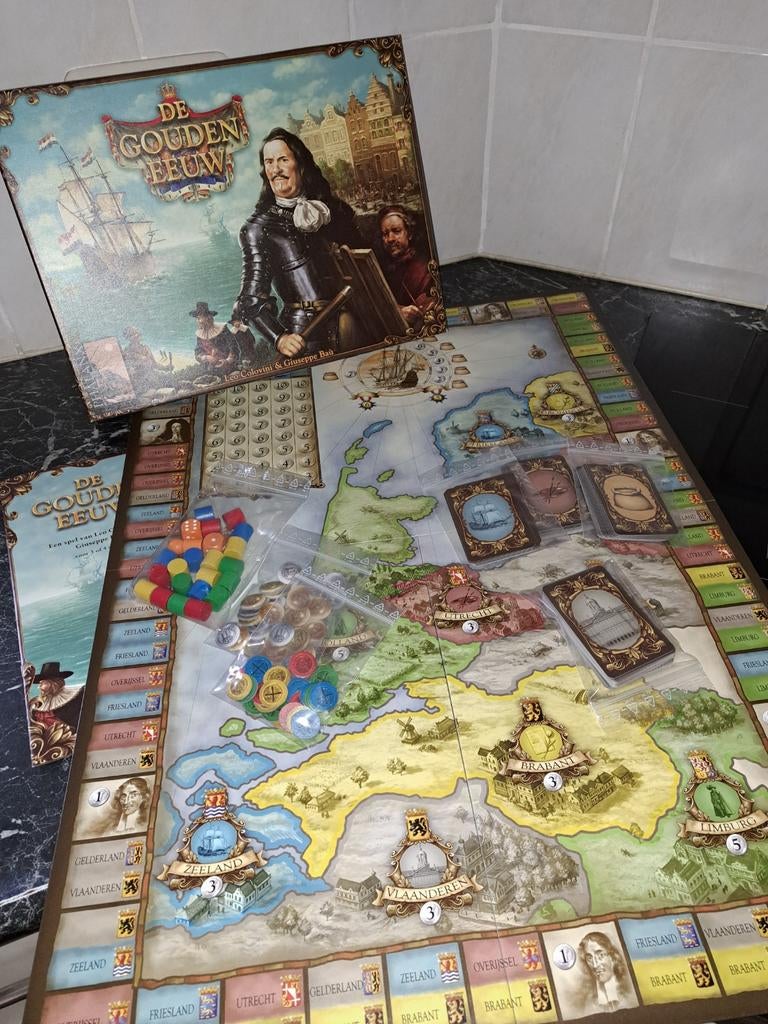 De gouden eeuw bordspel, Hobby en Vrije tijd, Gezelschapsspellen | Bordspellen, Ophalen of Verzenden, Zo goed als nieuw