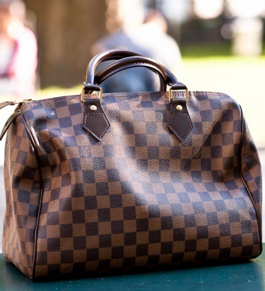 LOUIS VUITTON SPEEDY 30 damier ebène, Ophalen of Verzenden, Zo goed als nieuw, Bruin, Handtas