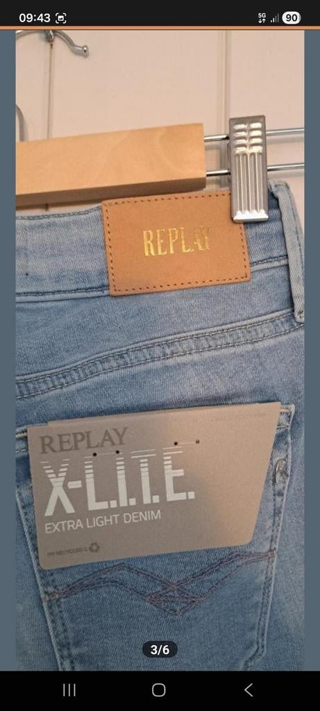 Replay Luzien Power Stretch Jeans - Maat 25/32 Nieuw, Blauw, Nieuw, Ophalen of Verzenden, W27 (confectie 34) of kleiner