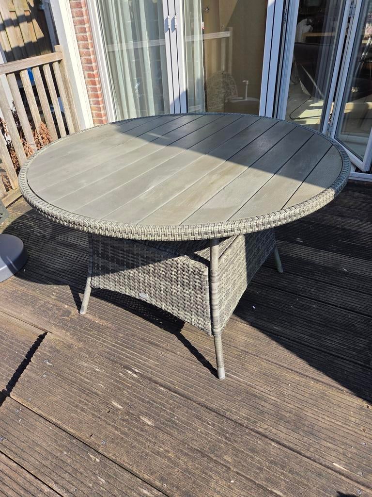 Ronde tuintafel 120cm kunststof, Ophalen of Verzenden, Gebruikt, Rond, Kunststof