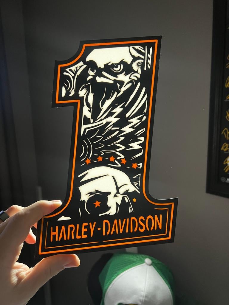 Harley-Davidson LED USB Verlicht Nummer 1 Logo, Motoren, Ophalen of Verzenden