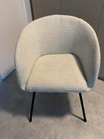 Teddy/boucle eetkamerstoelen 4 stuks, Huis en Inrichting, Gebruikt, Wit, Ophalen of Verzenden, Stof
