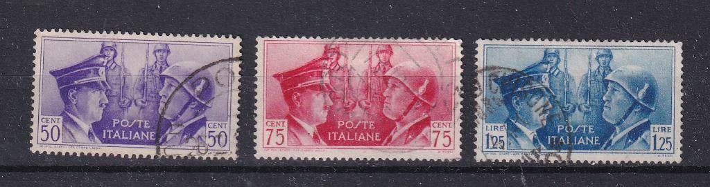 X91A) 1943 WO2 Duitse bez Italie 3x geen garantie, Verzenden, Gestempeld