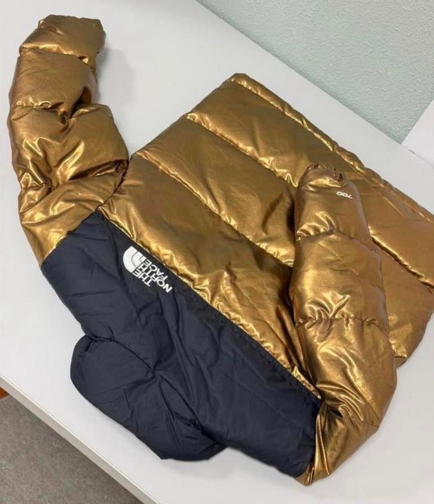 The North Face 1996 Retro Nuptse Metallic Teen L gold goud, Overige kleuren, Ophalen of Verzenden, Zo goed als nieuw, H