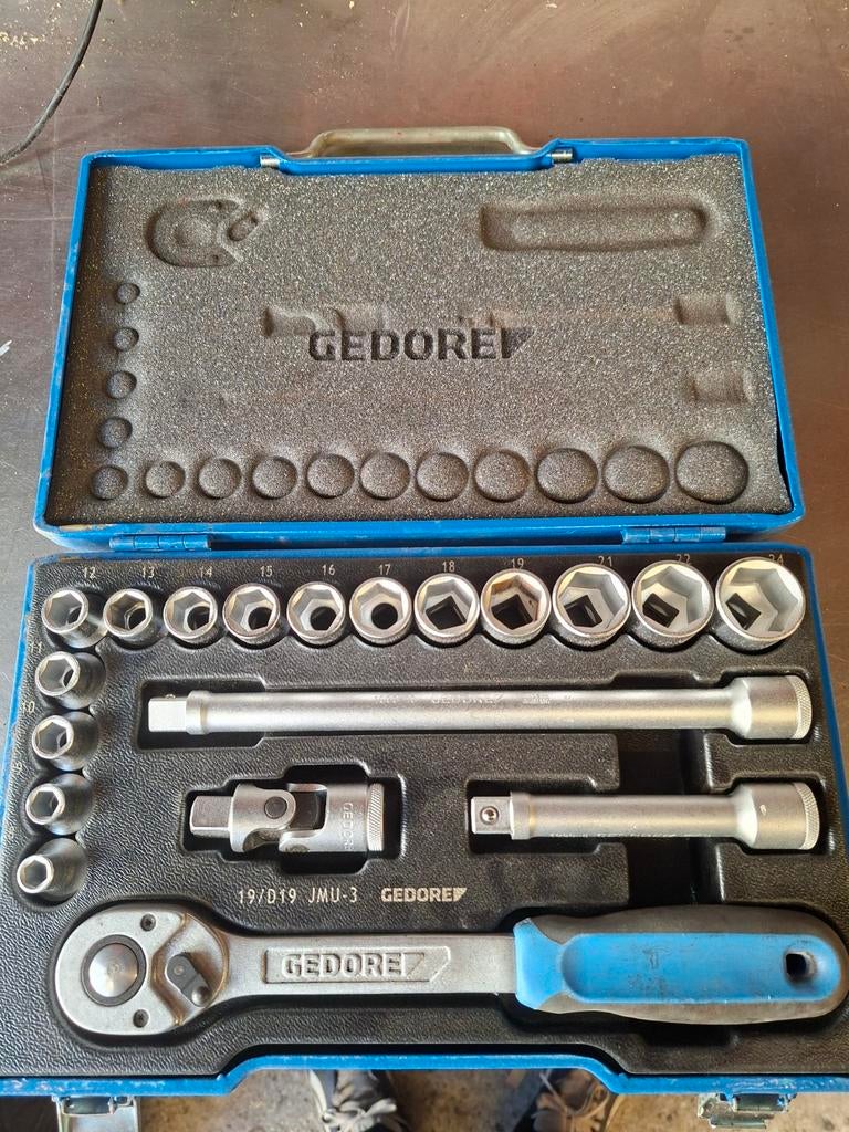 Gedore doppenset 8-24mm 19/D19 JMU-3, Doe-het-zelf en Verbouw, Gereedschap | Handgereedschap, Ophalen of Verzenden, Zo goed als nieuw