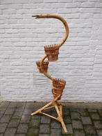 Vintage bamboe plantenstandaard. Slang. 4 plantenhouders., Ophalen, Overige materialen, Gebruikt, 40 cm of meer