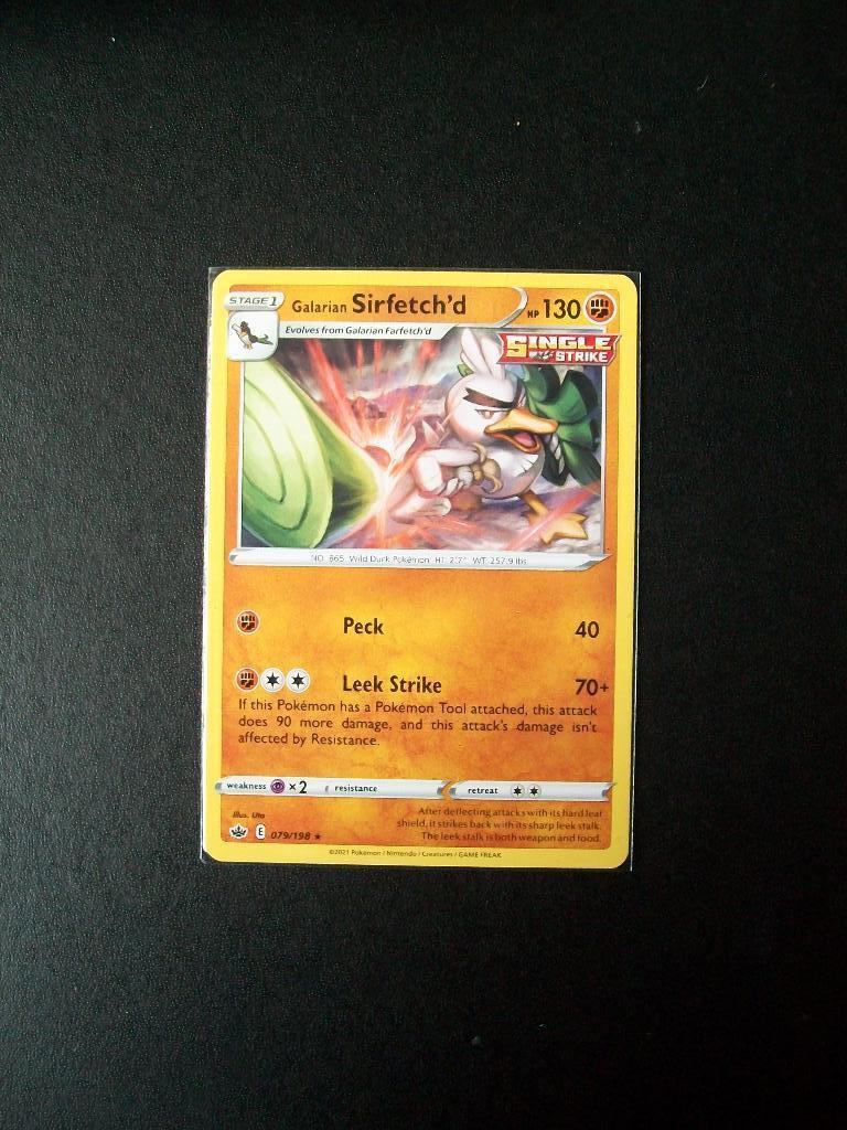 8723: Nieuwe Pokemon Kaart Galarian SIRFETCH'D hp130 079/198, Verzenden, Nieuw, Losse kaart