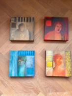 Set van 4 schilderijen water, vuur, aarde en lucht. Kwikkel, Ophalen, Minder dan 50 cm, Zo goed als nieuw, Schilderij