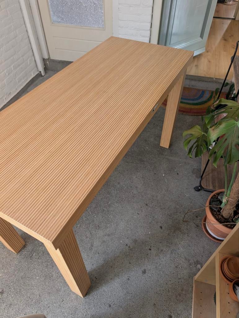 Gratis Bureau 1.40x60 bamboe MOET NU WEG, Huis en Inrichting, Bureaus, Ophalen, Gebruikt