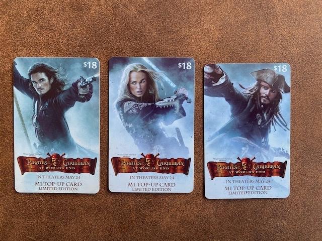 3 telefoonkaarten Pirates ofte Caribbean, Verzamelen, Telefoonkaarten, Ophalen of Verzenden