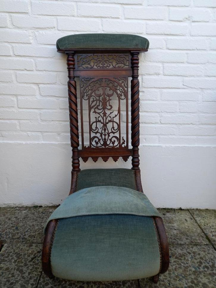 Antieke Prie-dieu kniel-/bidstoel, Antiek en Kunst, Antiek | Meubels | Stoelen en Banken, Ophalen