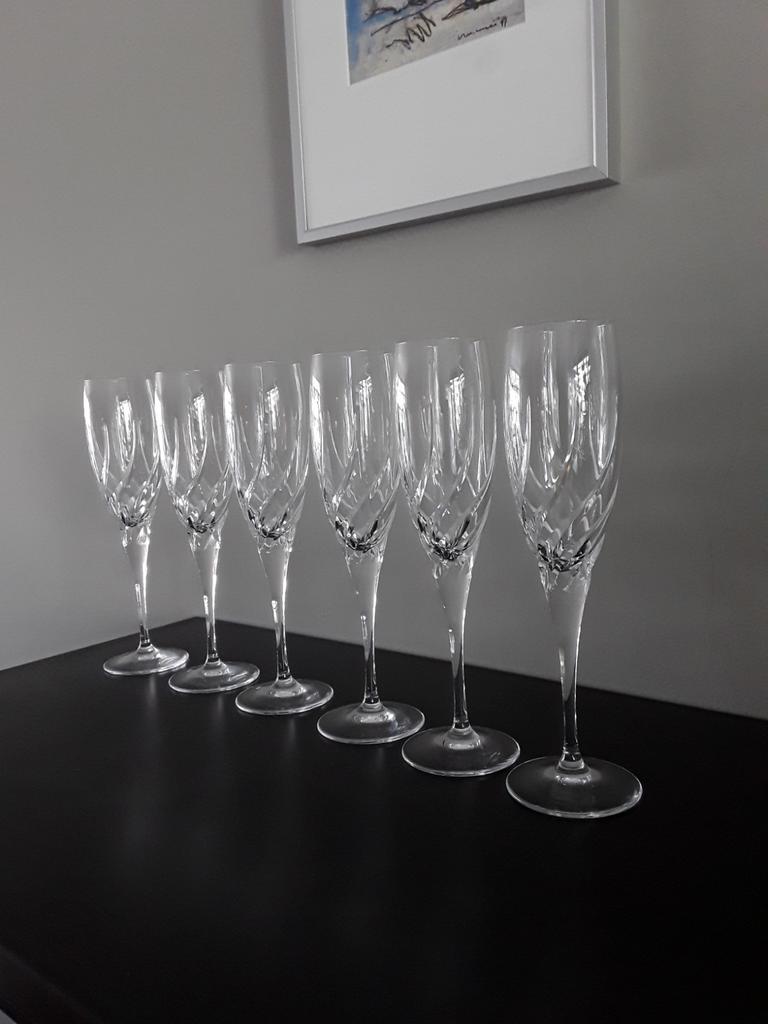 6 puntgave champagne glazen Toscane, Verzamelen, Glas en Borrelglaasjes, Ophalen, Zo goed als nieuw, Overige typen