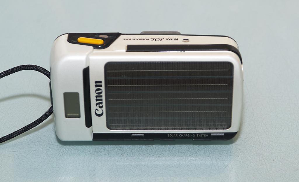 Canon Prima Sol, panorama-date, met zonnepaneel in orig.doos, Ophalen of Verzenden, Gebruikt, Compact, Canon