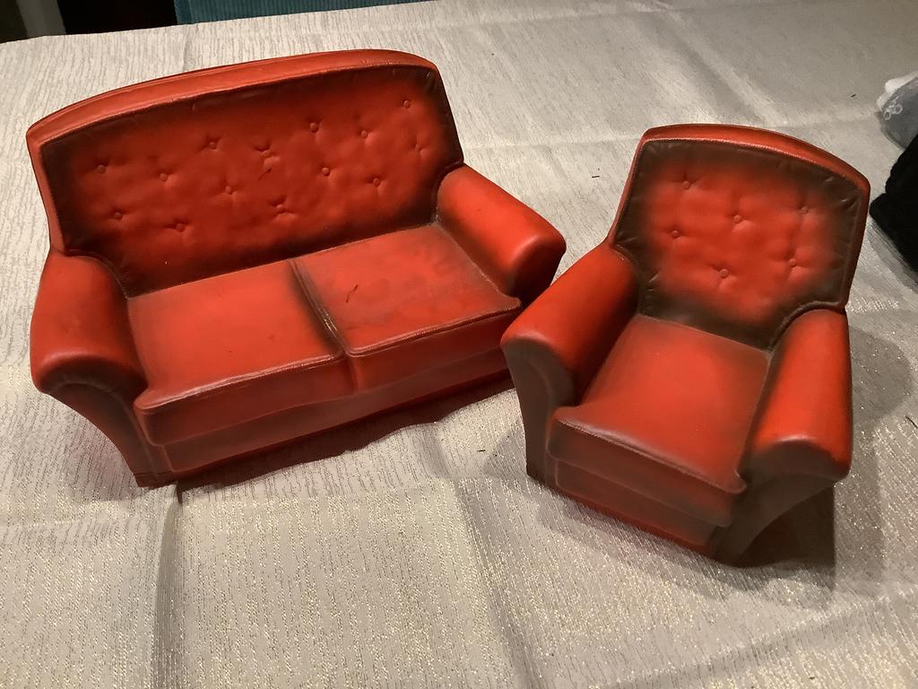 Barbie bankstel, Verzamelen, Poppenhuizen en Toebehoren, Ophalen of Verzenden, Gebruikt, Decoratie