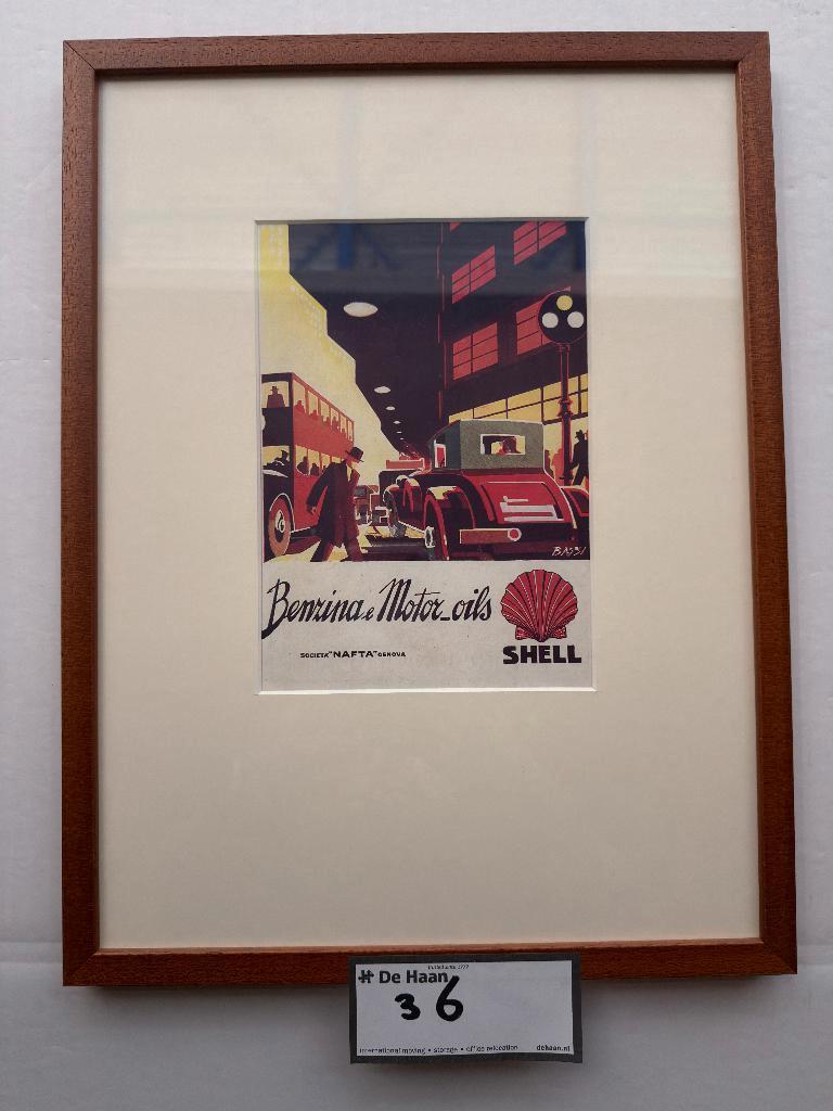 Shell Benzina e Motor-oils poster, Ophalen, Zo goed als nieuw, Reclamebord
