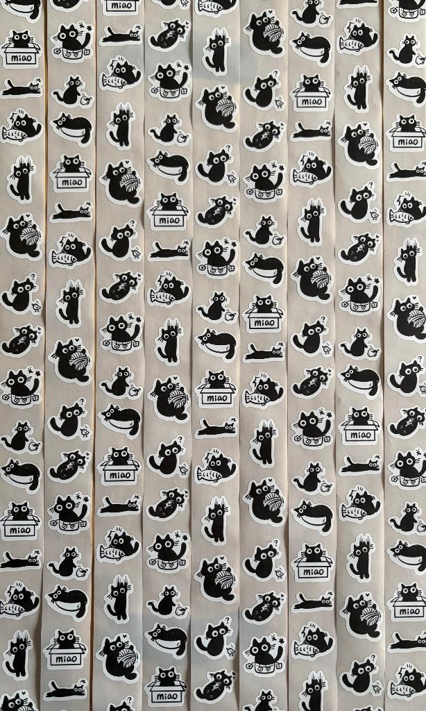 Katten zwarte stickers, Verzenden, Nieuw, Meerdere stickers