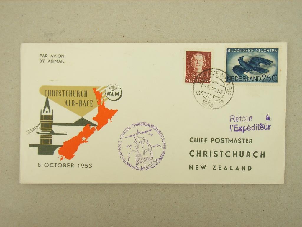 ZM  Envelope Christchurch Air Race, Postzegels en Munten, Ophalen of Verzenden, Envelop