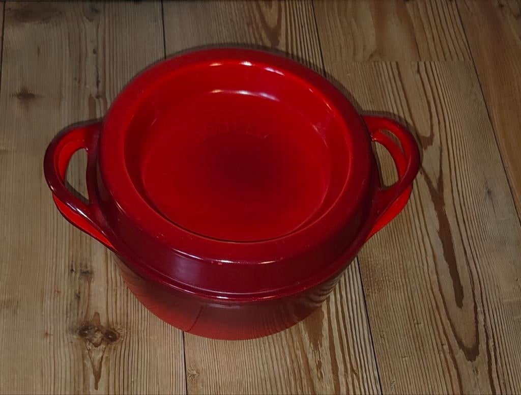 Cousance doufeu Gietijzeren Braadpan Rood - Gebruikt, Ophalen of Verzenden, Gebruikt, Gietijzer, Koekenpan of Braadpan