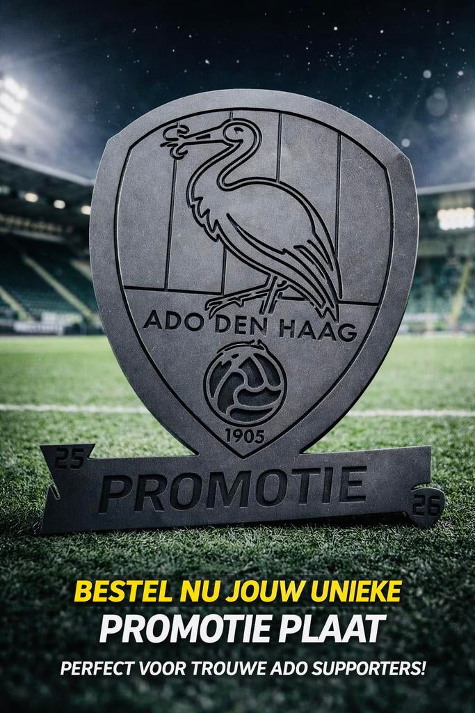 Laatste stuks!! ADO KAMPIOENUH! Kampioensschaal schild logo, Nieuw, Ophalen of Verzenden, Wandbord of Wandpaneel, Overige stijlen