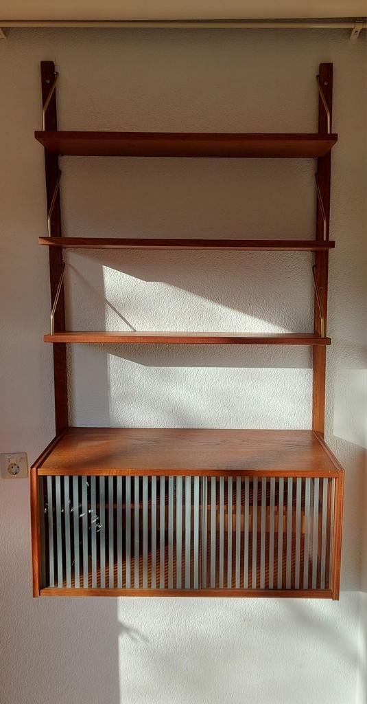 Vintage wandmeubel | Poul Cadovius | Royal System, Ophalen, 100 tot 150 cm, Teakhout, Minder dan 150 cm