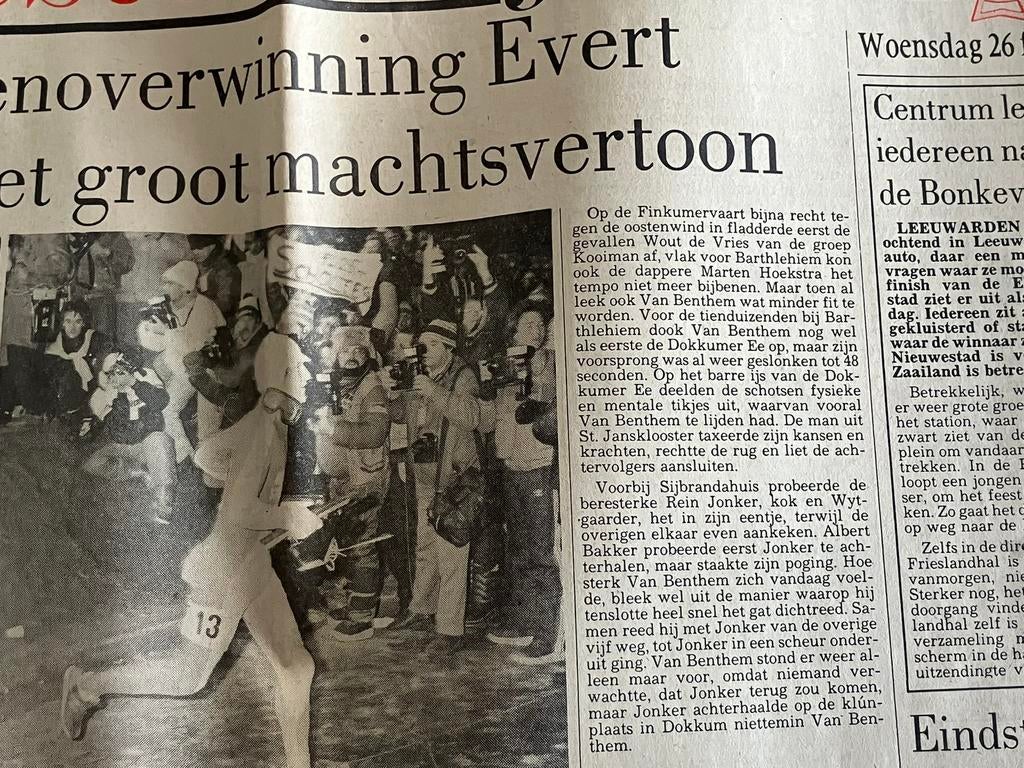 Elfstedentocht, krantenknipsels 1985, 1986 en 1996, Verzamelen, Overige Verzamelen, Ophalen, Gebruikt
