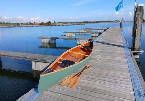 Professioneel gebouwde Canadese houten kano, Watersport en Boten, Kano's, Zo goed als nieuw, Canadese kano of Open kano, Twee personen