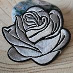 Strijk embleem Iron on Patch applicatie Grijze roos