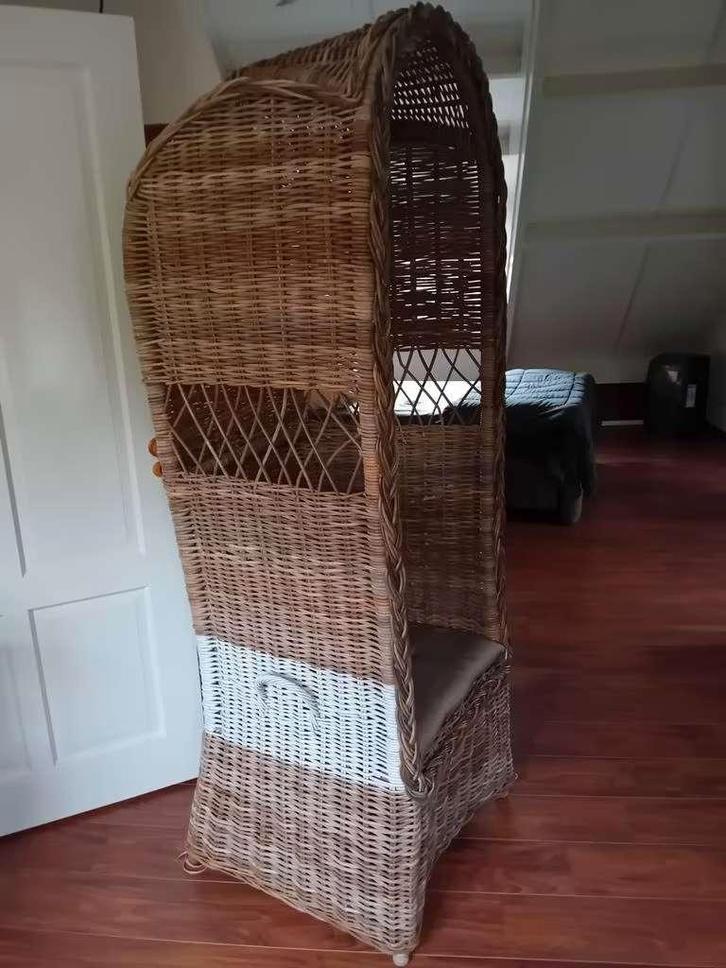 Strandstoel rotan, Huis en Inrichting, Stoelen, Zo goed als nieuw, Eén, Bruin, Ophalen